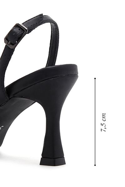 Derimod Women's Black Stone Evening Dress Thin Heeled Shoes Sandals 25Sfd4409Ts