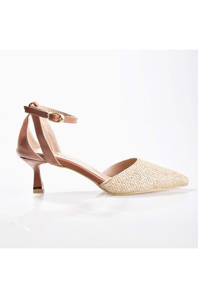 Witty G6 Women's Straw Short Heeled Shoes