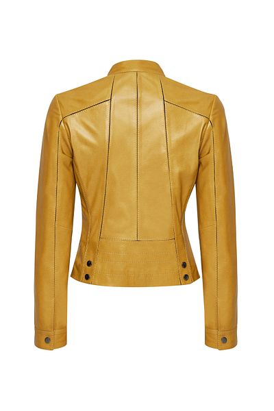 Derimod Linda Women's Yellow Short Leather Jacket 24Wgd5200U4
