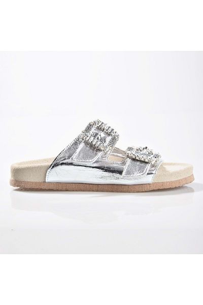 Zeyn 7759 Women's Genuine Leather Stone Slippers