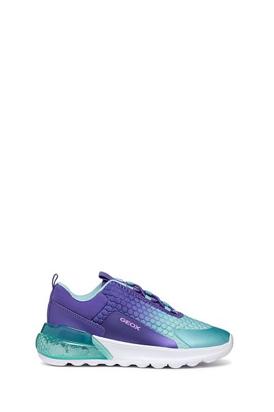 Geox Purple Activart Iluminus Girl's Sneaker - Lighted and Laced J46Lza0Ee9Jc8K4A
