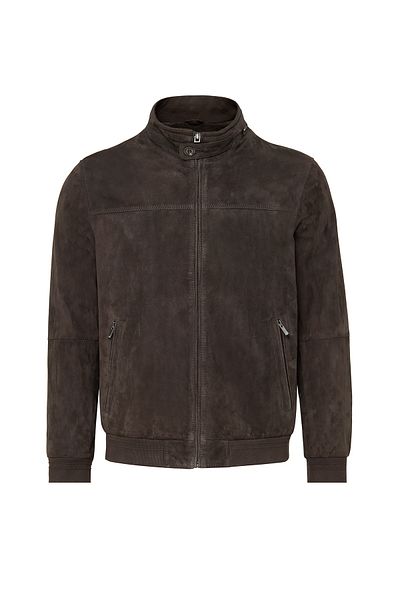 Derimod Marcelo Men's Brown Judge Collar Suede Leather Jacket 24Wgd 654210
