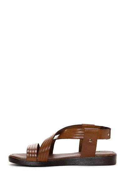 Derimod Women's Tan Genuine Leather Bodrum Sandals 25Sfd331118