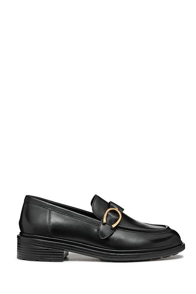 Geox Women's Black Walk Pleasure Genuine Leather Masculine Casual Loafer Shoes D46Tgc00043C9999