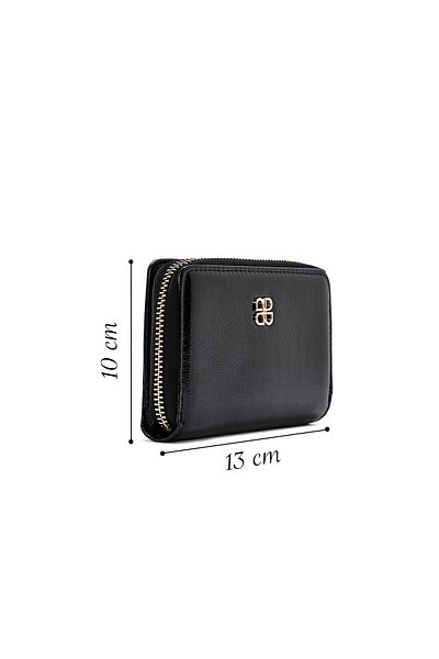 Derimod Women's Black Patent Leather Wallet 000A2D 561516