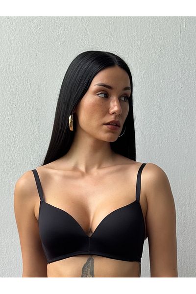 Cansoy Μαύρο σουτιέν χωρίς υποστήριξη Micro Fabric (700)