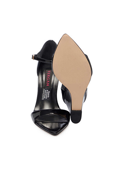Tergan Siyah Rugan Hakiki Deri Kadın Dolgu Topuklu Ayakkabı - K24Y1AY67252-A07
