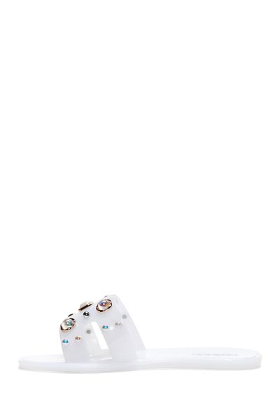 Derimod White Stone Gelie Slippers 25Sfe4901Pv