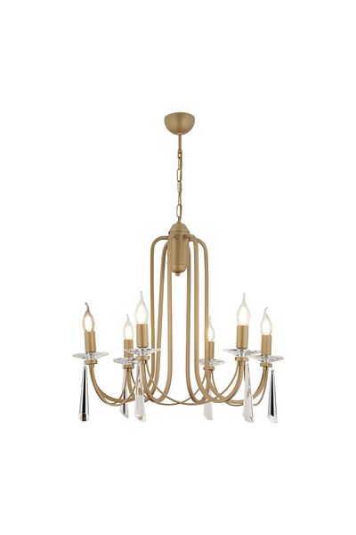 Apliqa Lustra Cristal HubRom, DAMIAN 4106-06-FR 62x82 cm 6xE14-40W Antiq