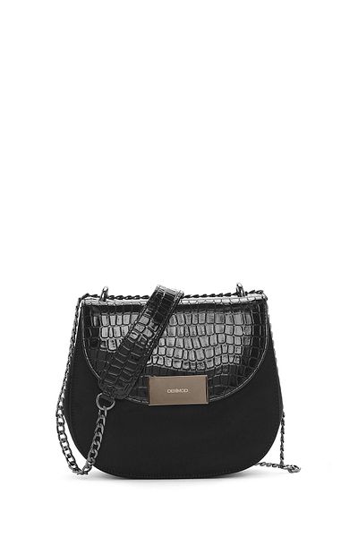 Derimod Women's Black Printed Crossbody Bag 25Sbd 200014