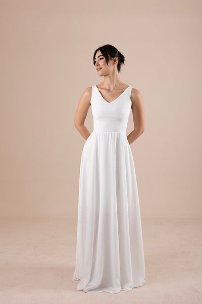 berissima bride V-Neck Chiffon Wedding & Outside Shooting Dress