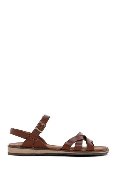 Derimod Women's Brown Genuine Leather Bodrum Sandals 25Sfd332118