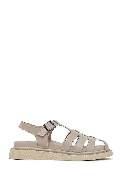 Derimod Women's Mink Banded Genuine Leather Comfort Sandals 25Sfd300418