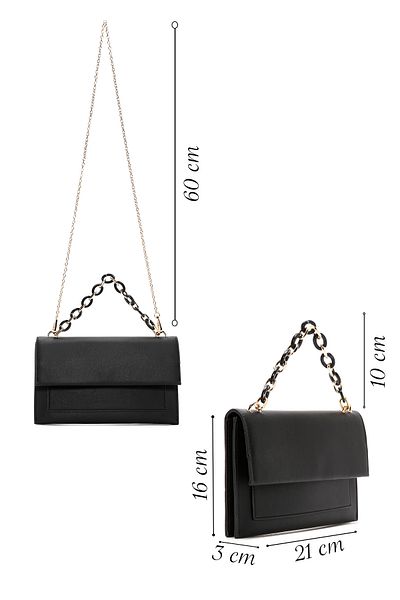Derimod Women's Black Long Strap Mini Portfolio Bag 25Sbd 290418