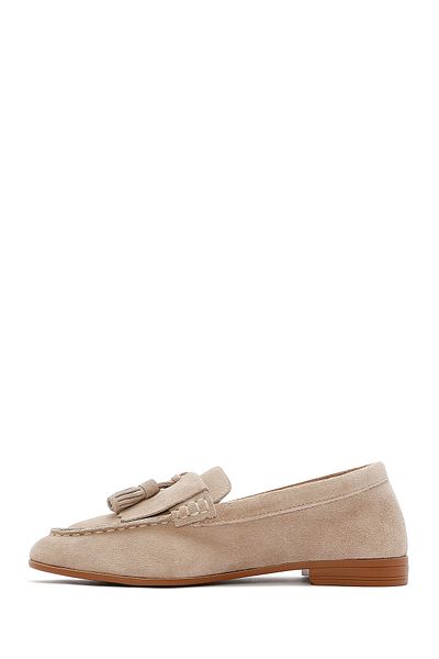 Derimod Pantofi de damă, piele de căprioară bej, din piele naturală, masculin, pantofi casual, pantofi de zi cu zi 25sfd350510