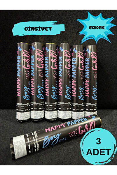 Yusuf Konfeti Dünyası Levent Kütük Cinsiyet Partisi Mavi (Erkek) Konfetisi Parti, Doğum Günü, Özel Günler İçin (MAVI - 3 Adet)