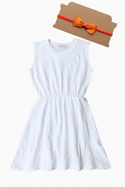 Parla Kids 0018 - Σετ πορτοκαλί αγκράφα με ανάγλυφο μοτίβο για κορίτσια