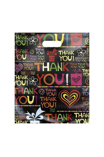 kilitlipaket Reinforced Printed Shop Bags 100 Pieces 26x38cm