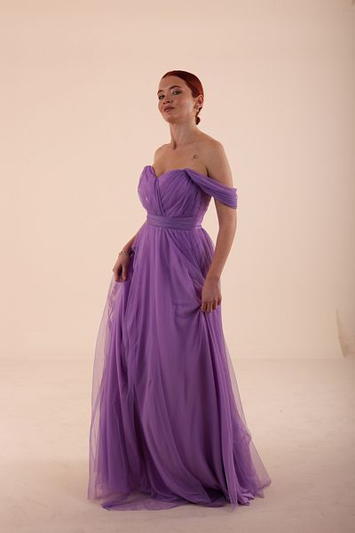 berissima bride Βραδινό φόρεμα από τούλι με ντραπέ στο στήθος