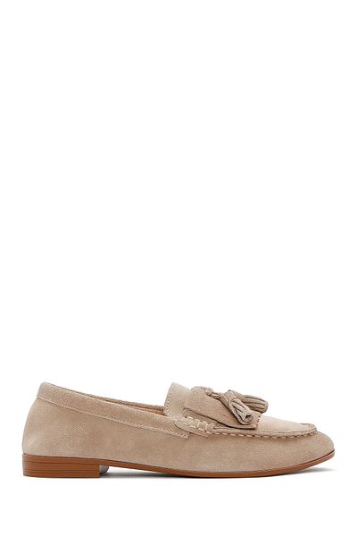 Derimod Pantofi de damă, piele de căprioară bej, din piele naturală, masculin, pantofi casual, pantofi de zi cu zi 25sfd350510