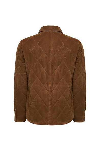 Derimod Kante Men's Camel Shirt Collar Suede Leather Coat 24Wgd 655310