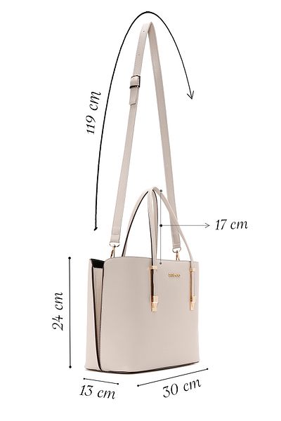 Derimod Women's Cream Long Strap Classic Tote Bag Shoulder Bag 25Sbd211218