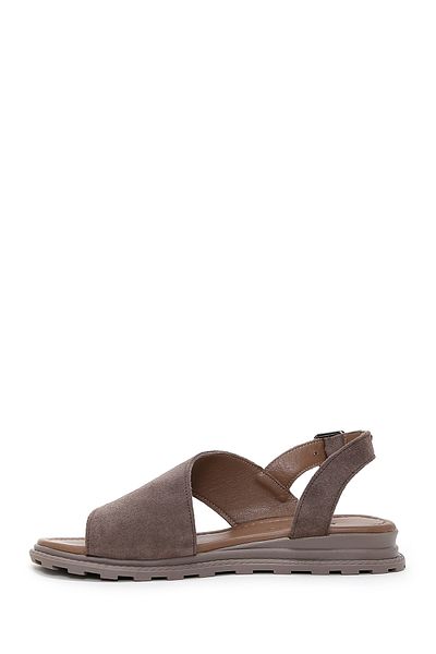 Derimod Women's Mink Ankle Strap Suede Genuine Leather Sandals 25Sfd350010