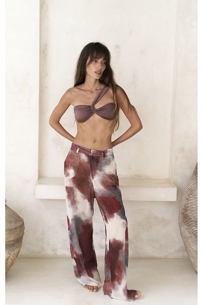 BOHEMAİ Budiono Transparent Placket Claret Red Trousers