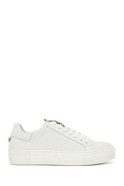 Derimod Women's White Lace-Up Leather Sneaker 25Sfd 290518