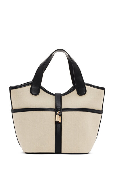 Derimod Γυναικεία Κρεμ υφασμάτινη τσάντα με μακρύ λουράκι 25SBD26076F