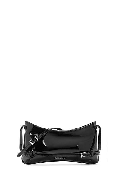 Derimod Women's Black Patent Leather Shoulder Bag 25Sbd 200116