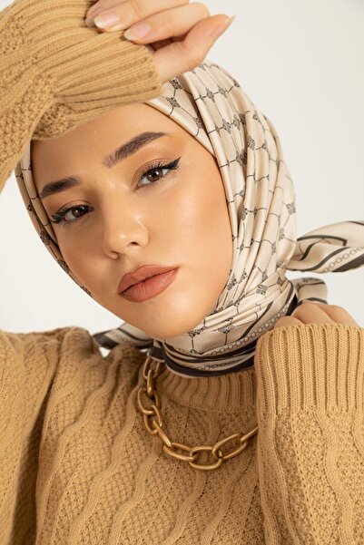 Silk Home Бежевий шарф з візерунком з шовку 11393-16