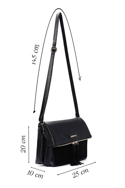 Derimod Women's Black Long Strap Crossbody Bag 25Sbd 210514