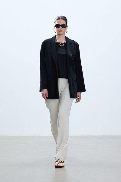 BE BLUE Blazer negru cu fante