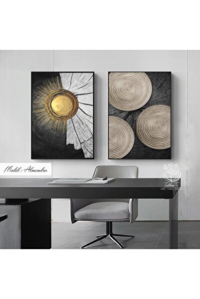 Tablomtr Metal Çerçeveli Gerçek Camlı Tablo Almendra 2 Li Set