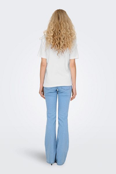 ONLY ONLMONJA S/S TEE JRS NOOS Λευκό γυναικείο κοντομάνικο μπλουζάκι