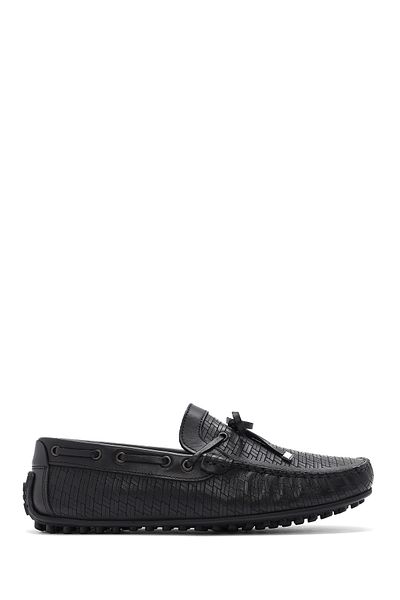 Derimod Men's Black Leather Genuine Leather Casual Penny Loafer Shoes Casual Daily Shoes 25Sfd754726