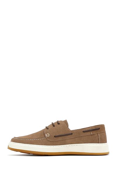 Derimod Men's Mink Laced Suede Leather Casual Shoes 25Sfd 680110