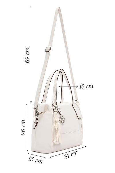 Derimod Women's Cream Long Strap Shoulder Bag 25Sbd2436Ft