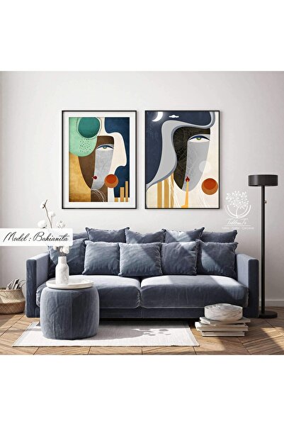 Tablomtr Metal Çerçeveli Gerçek Camlı Tablo Bahianita 2 Li Set