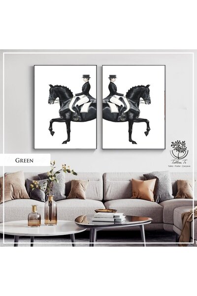 Tablomtr Μεταλλικός σκελετός Real Glass Πίνακας 2 τεμαχίων Πράσινο