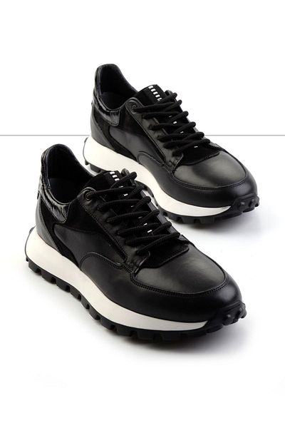 Bambi Men's Sneakers - Black Genuine Leather, E 01958172903