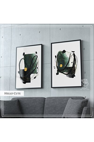 Tablomtr Metal Çerçeveli Gerçek Camlı Tablo Hellocute 2 liSet