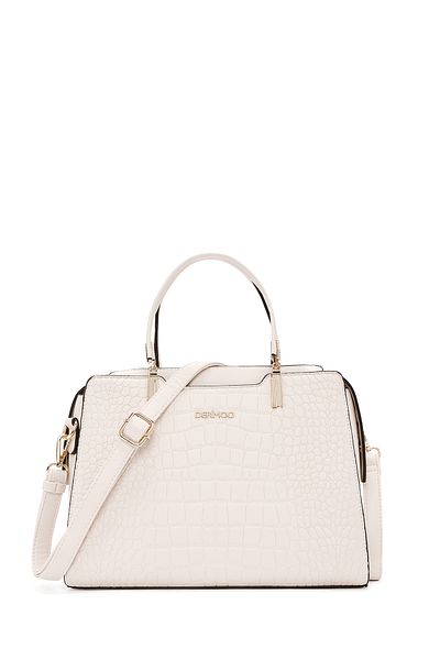 Derimod Women's Cream Crocodile Handbag 25Sbd2833E3