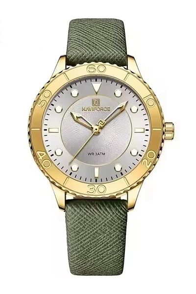 Naviforce 5020 Green White Men’s Watch | Stylish Quartz Analog Stainless Steel Wristwatch