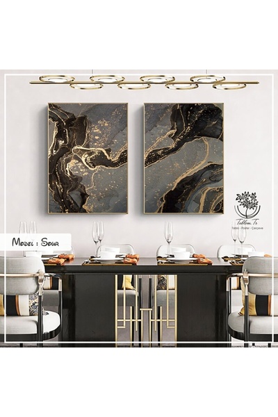 Tablomtr Metal Çerçeveli Gerçek Camlı Tablo Sour 2 Li Set