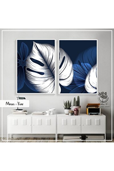 Tablomtr Metal Çerçeveli Gerçek Camlı Tablo Floe 2 Li Set