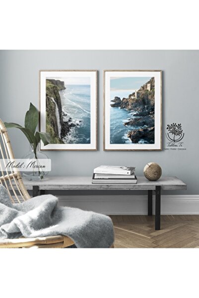 Tablomtr Metal Çerçeveli Gerçek Camlı Tablo Mercan 2 Li Set