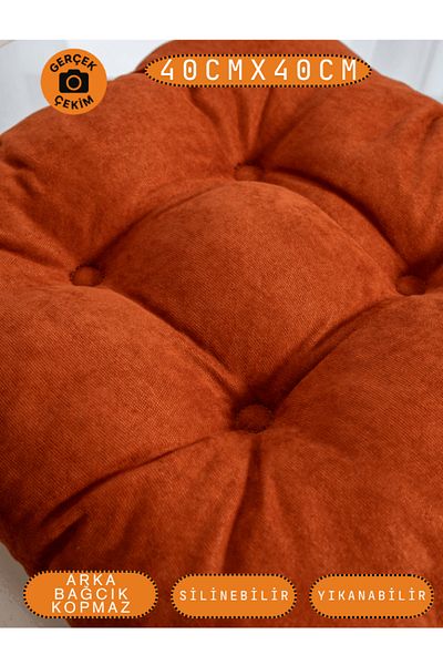 UYKUPEREST Pernă pentru scaun Pastello – țiglă – textura catifea, șireturi, lavabilă – 40x40