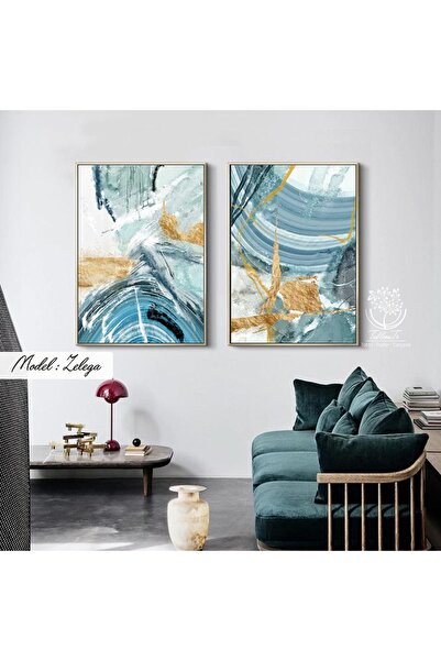 Tablomtr Metal Çerçeveli Gerçek Camlı Tablo Zelega 2 Li Set
